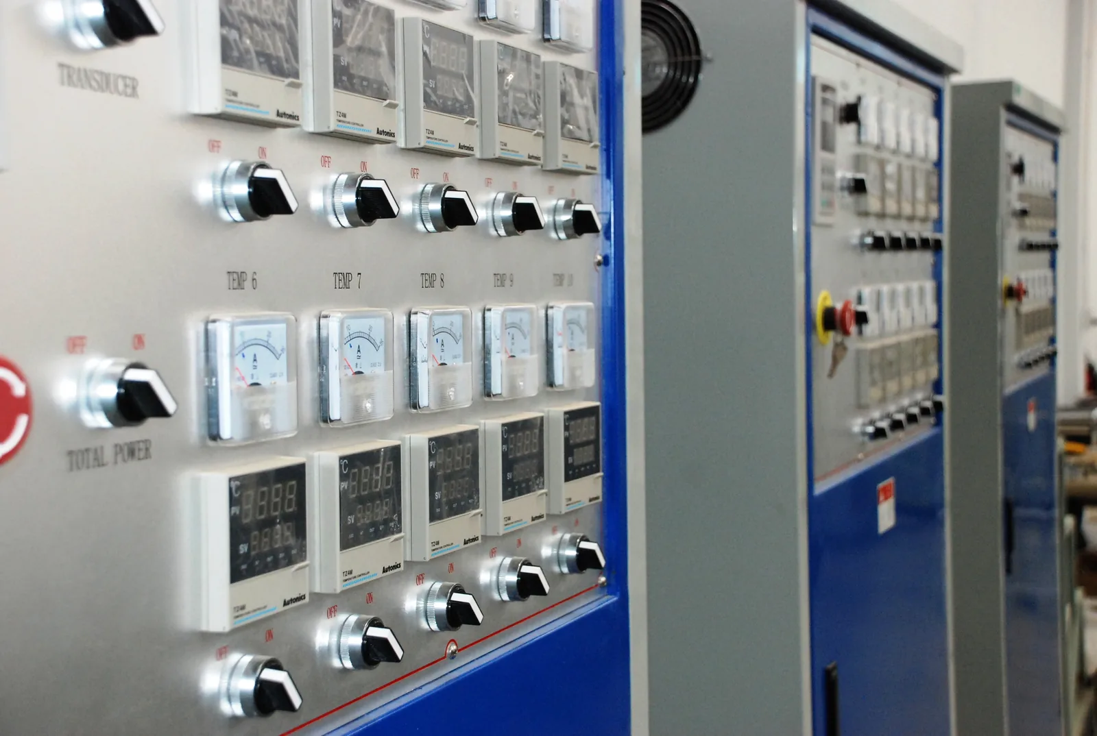 Electrical control cabinets with industrial automation equipment